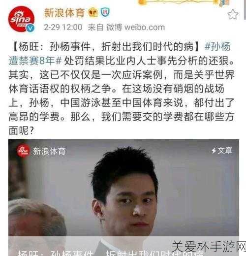 揭秘孙杨禁赛风波，暴力抗检案背后的真相与手游新视角